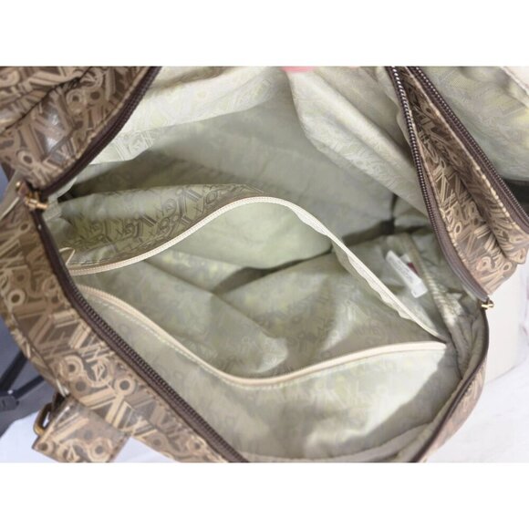 Volcom Stone Logo Y2K Duffel Bag Brown Vinyl Zip Compartments Detach XBody Strap - Picture 8 of 14